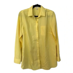 Coldwater Creek No Iron Women’s Long Sleeve Yellow Button Down Top Size S 8 GUC